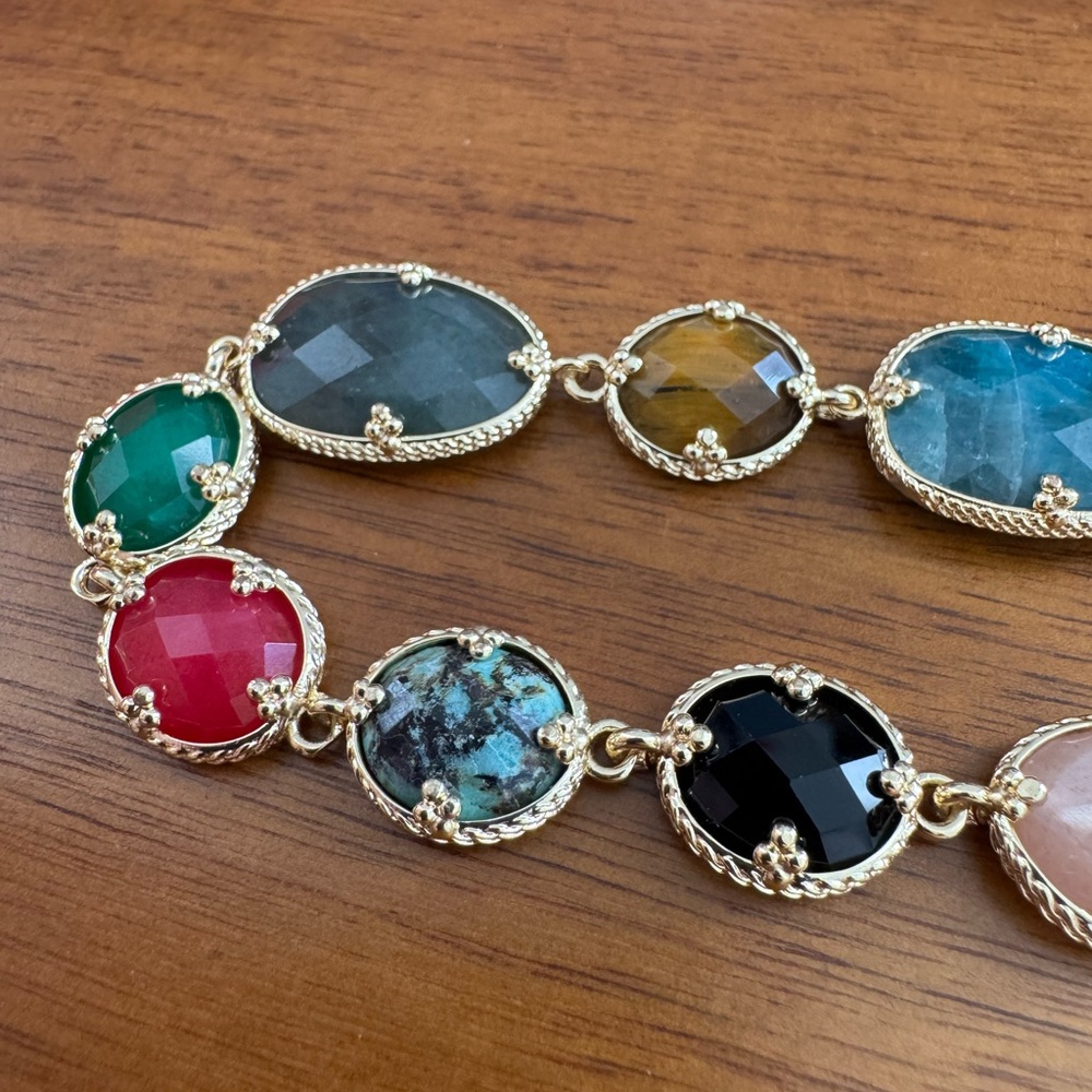 Multi-Color Gemstone Necklace - Picture 3 of 9
